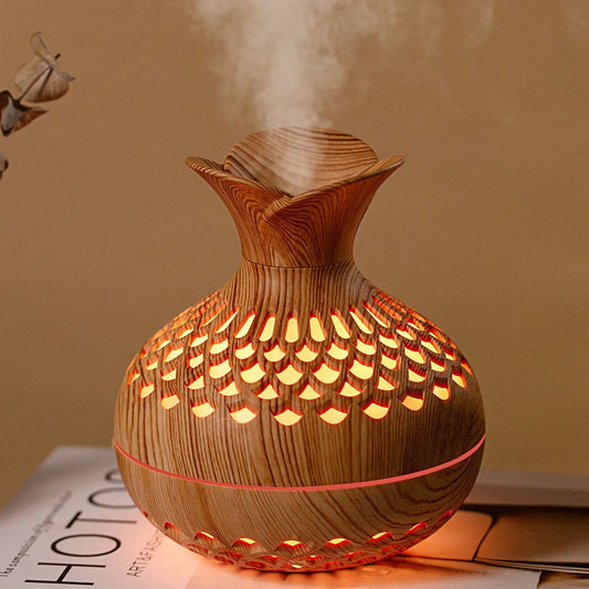 300ML Wood Aroma Diffuser, Silent &amp; LED