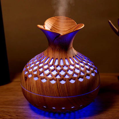 300ML Wood Aroma Diffuser, Silent &amp; LED