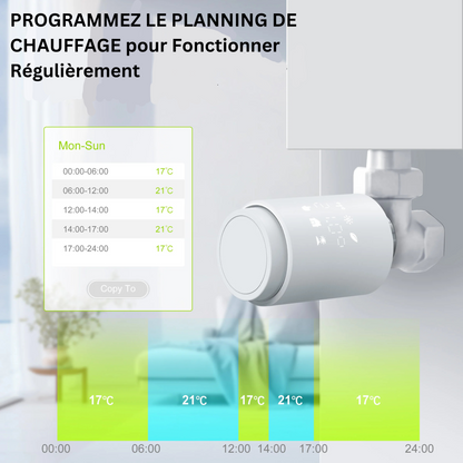 Thermostat Radiateur ZigBee GIRIER, Programmable et Connecté