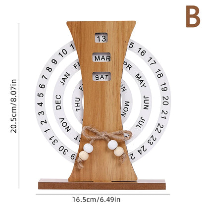 Calendrier Perpétuel en Bois 2025, Rustique et Pratique