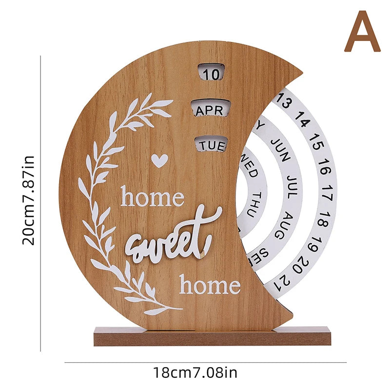 Calendrier Perpétuel en Bois 2025, Rustique et Pratique